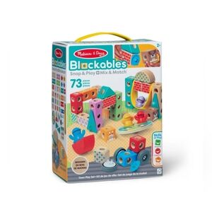 Blockables Town Snap and Play, Mix and Match Connectable Wooden Building Blocks